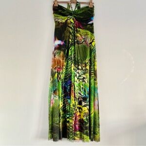 Elana Kattan Floral Jungle Print Maxi Dress Size Large